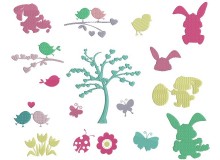 Stickserie Frühlings Silhouette